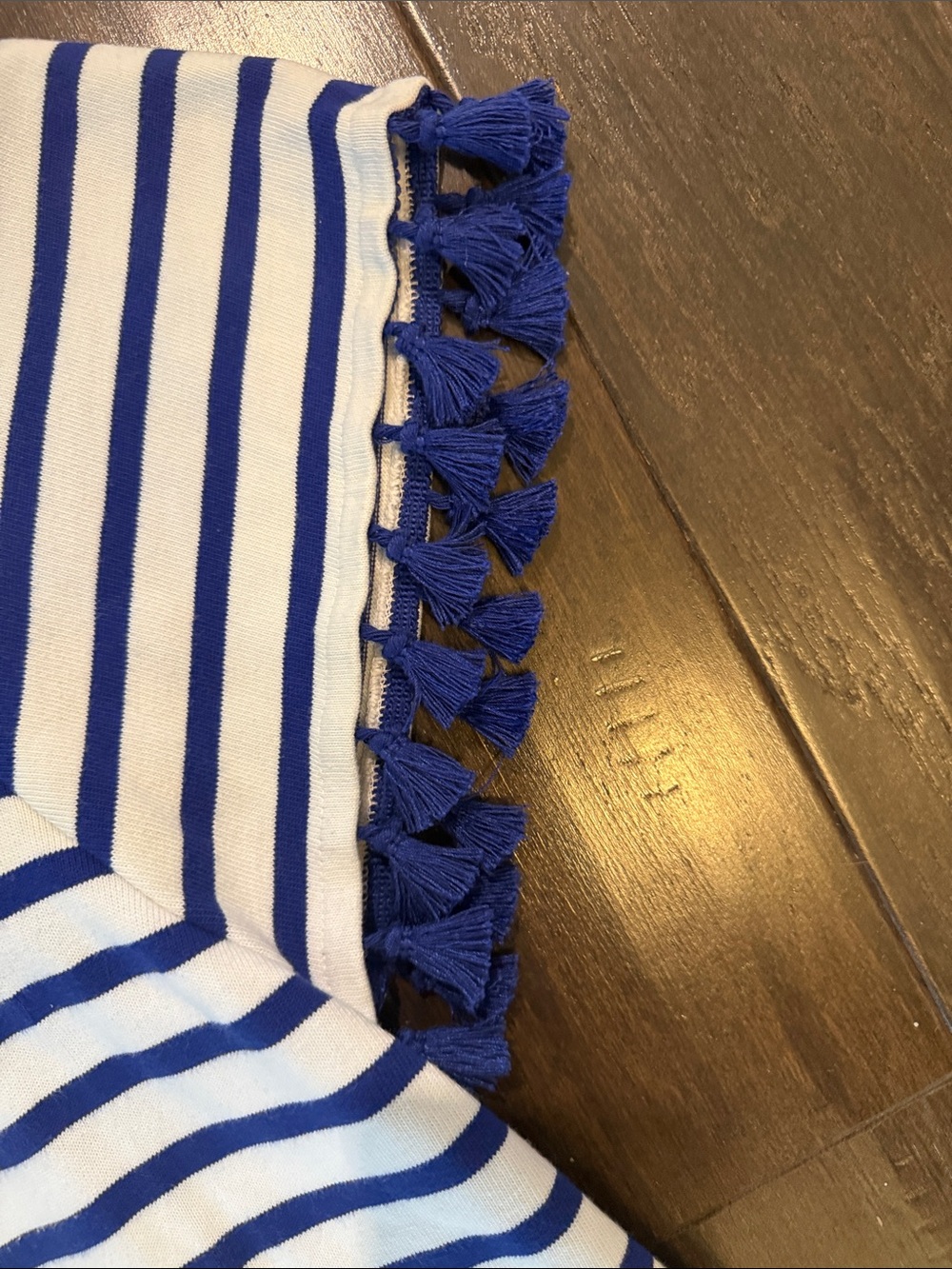 Kate Spade Broome Street Blue & White Striped Dress with Fringe Sleeve Detail - Picture 6 of 8